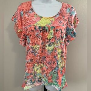 Ethyl Colorful Women's Lace Detail  Top